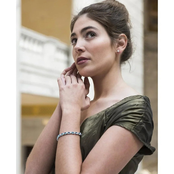 ❤️Women Sliver CZ Tennis Bracelet  - Round 2.50mm White CZ Silver over Brass - Picture 9 of 9